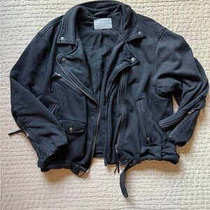 Free People Black Biker Jacket - Size Small